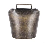 Campana in ferro per bovini e pecore, suono forte per salice e gregge, resistente alle intemperie, accessorio per campane animali in bronzo/rame/oro/argento (misura S) (bronzo piccolo)