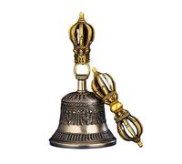 Campana In Ottone Metallo Vajra, Speciali campane tibetane in fusione di metallo realizzate in India for la meditazione, i rituali, le preghiere e come strumenti buddisti(Brass)