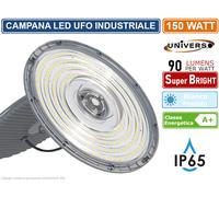 CAMPANA LED UFO LAMPADA INDUSTRIALE A SOSPENSIONE ULTRA SLIM 150W IP65 13.500 LM [EEK: A++]