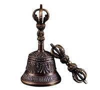 Campana nascosta, campana for meditazione buddista tibetana, campane tibetane, aggiunge un elemento decorativo unico al tuo spazio quando esposto su tavolo, una scrivania o uno scaffale(16cm)