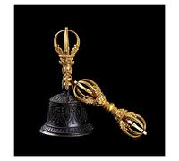 Campana nascosta, campana tibetana buddista da meditazione, campane tibetane e set di campane in ottone per preghiere di meditazione rituale buddista per invocazione (22,2 x 11 cm)