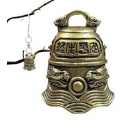 Campana 'orso in ottone,Campanello da escursionismo Campane d'oro d'oro ad alto volume in ottone massiccio retrò | Attrezzatura da escursionismo con incisione del drago, campane rumorose 'orso d'oro,