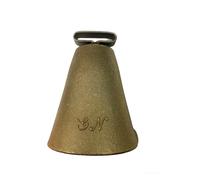 CAMPANA OVALE N.3 OTTONE SATINATO 34x45mm ANIMALI MUCCHE BOVINI CAMPANACCIO DFL