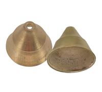 Campana Ritmica in Rame Massiccio Oro, 2 Pezzi, Stile Vintage | Tono Chiaro e Portatile, Percussione Manuale, Decorativa per Ambienti Domestici, Educatori Musicali e Principianti