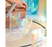 Campana sonora in cristallo di quarzo trasparente Alchemy 440/432 Hz, campana tibetana con luce cosmica naturale, for la guarigione del suono/meditazione/preghiera e riduzione dello stress(440 hz,7''A