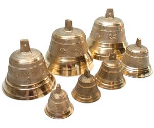 Campana svizzera - varie dimensioni misure con bordo lucido e immagini di santi No. 8 | 82 mm