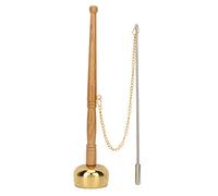 Campana Tibetana a Mano Campane di Preghiera Tibetane 27.0×5.0×5.0 Buddismo Manico in Legno Campana in Ottone per Meditazione e Rituali