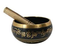 Campana tibetana buddista con bastone in legno, ciotola da meditazione, musicoterapia, 10 cm