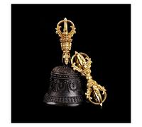 Campana Tibetana Buddista E Set Dorje, Campana di meditazione buddista tibetana e Dorje Set di campanelli a mano in ottone for preghiere di meditazione rituale buddista for campane di invocazione(16.6