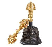 Campana Tibetana Buddista E Set Dorje, Campana di meditazione buddista tibetana e Dorje Set di campanelli a mano in ottone for preghiere di meditazione rituale buddista for campane di invocazione(15.3