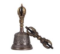 Campana Tibetana Buddista E Set Dorje, Campana in bronzo Puja fatta a mano al 100% for la decorazione domestica, for la meditazione, la preghiera, il Reiki, la veglia, la concentrazione, il set Dorje