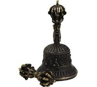 Campana tibetana buddista e set Dorje Pestle Bell, Il nostro campanello super rumoroso e versatile con disegno floreale viene utilizzato for la meditazione, i rituali, le preghiere e come buddista