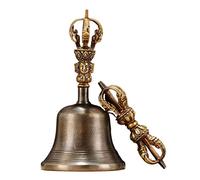 Campana Tibetana Buddista E Set Dorje, Possono essere campane a mano for la messa, decorazioni for la casa, accessori for l'altare, oggetti rituali o anche come campane for la cena for portare a tavol