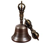 Campana Tibetana Buddista E Set Dorje, Può anche essere suonato come una campana tibetana, producendo un suono delicato e stimolante sfregando il punzone di legno lungo il bordo della campana