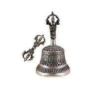 Campana Tibetana Buddista E Set Dorje, Usa questa campana for aiutare la mente a entrare in uno spazio calmo e meditativo o for suonare alla fine di un bagno sonoro for segnalare il completamento(6.7c