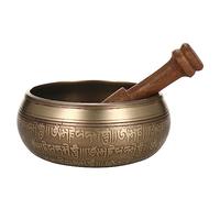 Campana tibetana, ciotola tibetana fatta a mano Buddha Tibet colpito ciotola rituale musicoterapia campana sonora in rame con percussore in legno for la guarigione dei chakra Yoga rilassamento, buddis