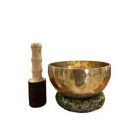 Campana tibetana con 7 chakra, chakra del terzo occhio (Ajna), design con cuscino e mazzuolo, campana tibetana per meditazione