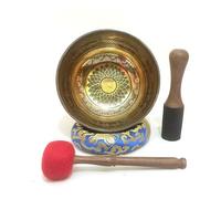 Campana tibetana con luna piena, 22,9 cm, realizzata nel giorno della luna piena, autentica ciotola himalayana per terapia del suono, realizzata a mano