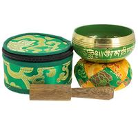 Campana tibetana con simbolo verde per la meditazione 7,5 cm