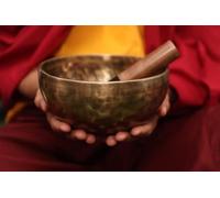 Campana tibetana da meditazione in Nepal, occhio di tigre, 17,8 cm