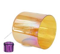 Campana tibetana di cristallo, Ciotola tibetana Crystal Clear Orange da 6 pollici, 432 Hz, adatta a principianti e professionisti(G Note)