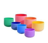 Campana tibetana di cristallo, Set di campane tibetane in cristallo quarzo multicolore da 7 pezzi 6-12 pollici 440Hz/432Hz(432hz)