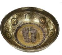 Campana tibetana extra large da 53,3 cm, intagliata a mano, per terapia del suono profondo e meditazione, per yoga, guarigione, rilassamento e pratica di consapevolezza, struttura in ottone di alta