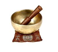 Campana tibetana fatta a mano, per meditazione e guarigione attraverso la vibrazione Dia : 7 Inch gold