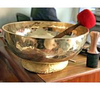 Campana tibetana grande con martello e percussione, 50,8 cm (10 kg), grande campana tibetana Nepal