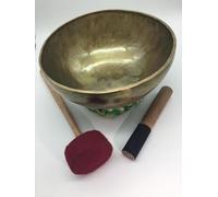Campana tibetana himalayana fatta a mano, battuta a mano da abili per toni profondi e magici e autentica esperienza di guarigione del suono, 25,4 cm