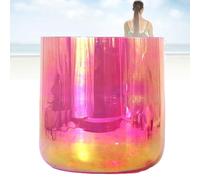 Campana tibetana in cristallo Alchemy, ciotola per chakra in quarzo con percussore in acrilico e O-ring, luce cosmica trasparente, per meditazione yoga e guarigione del suono, 6 pollici