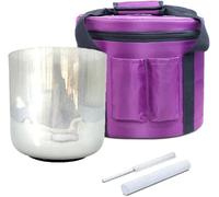 Campana tibetana in cristallo, Campane tibetane in cristallo argentato di varie dimensioni con accessori for la meditazione curativa del suono(440Hz,6.5inch D4)