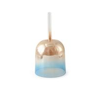Campana tibetana in cristallo con manico - Colore oro e blu semitrasparente, campana sonora Chakra for meditazione yoga e guarigione del suono(6Inch)