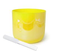 Campana tibetana in cristallo con placcatura alchimica da 17,8 cm, con attaccante e anello ad O, per yoga, meditazione, guarigione del suono, 432 Hz, nota G