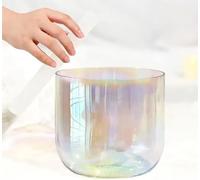 Campana Tibetana in Cristallo di Quarzo Trasparente Cosmic Light, Campana Tibetana Alchemica con Martello E O-Ring Gratuiti, Campana Tibetana in Quarzo Satinato per Yoga, Meditazione, 432Hz, 6.5" D