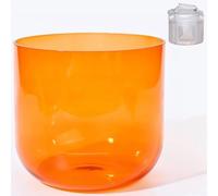 Campana tibetana in cristallo di quarzo trasparente da 8" F, campana tibetana alchemica del chakra della corona con custodia resistente for il trasporto, campana tibetana for la guarigione del suono e