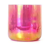 Campana tibetana in cristallo di quarzo trasparente sfumato rosa, ciotola per alchimia di luce cosmica con maglio e O-ring gratuiti, campana sonora per la meditazione yoga e guarigione del s