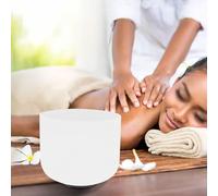 Campana tibetana in cristallo opaco al quarzo da 20,3 cm, per chakra della radice, set di campane tibetane con bacchetta bianca rilassante, per guarigione del suono, meditazione, yoga, regali 432