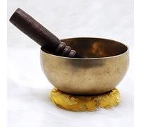 Campana tibetana in Nepal 15,2 cm, campana tibetana tibetana da meditazione martellata a mano, cuscino in seta, attaccante e bacchetta per batteria