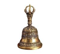 Campana tibetana in ottone con design Vajra, mini campana da meditazione per altare, piccola campana per pratica spirituale, ornamento portatile per portachiavi decorazione domestica