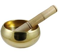 Campana tibetana in ottone rosso, 10,2 cm, strumento musicale per meditazione con bastone