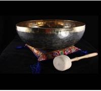 Campana Tibetana Ishana nero e oro, Strumento Olistico per Massaggi, risveglio dei Chakra, Dono di Meditazione in Rame e Stagno - Varie Misure (4-5kg)