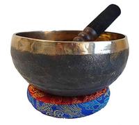 Campana Tibetana Ishana nero e oro, Strumento Olistico per Massaggi, risveglio dei Chakra, Dono di Meditazione in Rame e Stagno - Varie Misure (8-9kg)