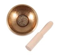 Campana Tibetana Meditazione Set 1 Pezzo Oro, Voce Chiara | Legno e Rame, Leggero e Portatile, Yoga e Sale Dedicate, per Terapisti Energetici e Praticanti Spirituali