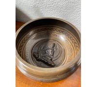 Campana Tibetana originale Tibet sette metalli lavorata a mano intarsiata buddha