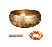 Campana tibetana per la consapevolezza, yoga, canto, guarigione, con asta di legno, set di campane tibetane fatto a mano