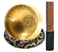 Campana tibetana piccola, set di campane tibetane, campana tibetana, martellata a mano in Nepal, per accessori per la meditazione, mini campana tibetana con cuscino per anelli e bacchetta in legno (8