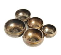 Campana Tibetana Set di 5 campane tibetane for meditazione, da 8 cm a 11, realizzate a mano for la guarigione e consapevolezza