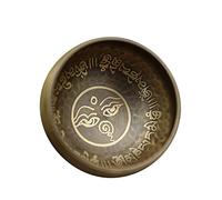 Campana tibetana, set di campane tibetane, con vassoio in seta e bastone in legno, calibro da 9 cm, questa ciotola per canto buddista, ideale per l'editazione dello yoga e la guarigione del suono