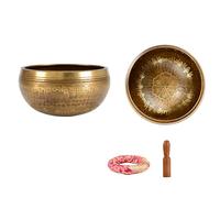Campana tibetana, Set di campane tibetane curative con il suono cuscino in seta e mazzuolo - 8-21 cm(12cm)